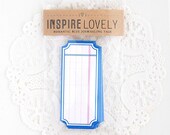 8 Romantic Blue Journaling die cut tags
