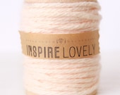 10 yards Blush Cotton Twine hand wound on a wooden spool