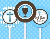 First Holy Communion Baptism Christening Tablescape Personalized Printable Party Decorations Il_170x135