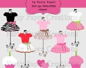 INSTANT DOWNLOAD Leopard and Zebra Girly Tutu Pettiskirt Dress Form Clip Art Digital graphics Il_170x135