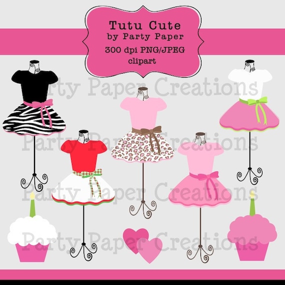 INSTANT DOWNLOAD Leopard and Zebra Girly Tutu Pettiskirt Dress Form Clip Art Digital graphics Il_570xn