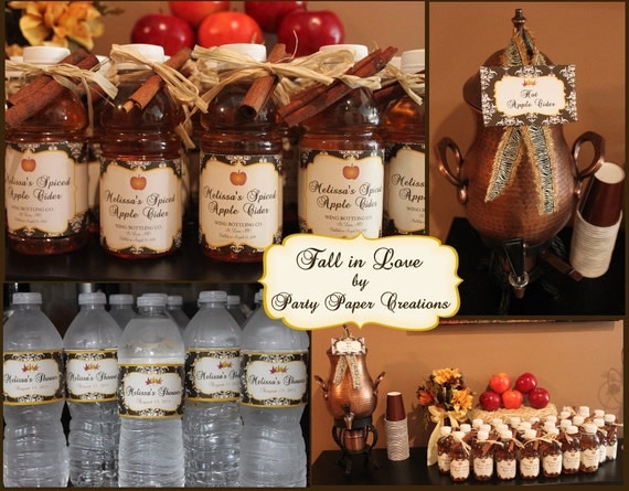 Fall In Love Fall Harvest Personalized Wedding Bridal Shower Thanksgiving Printable Tablescape Party Favors Il_570xn