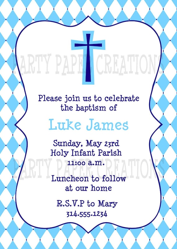 Personalized Baptism Christening First Communion Invitation Printable File Il_570xn