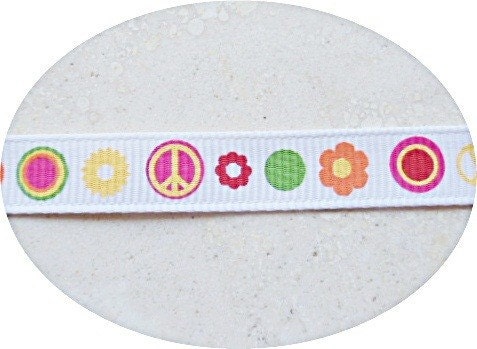 SALE Groovy Paisley with peace signs 3/8" grosgrain ribbon SALE Il_170x135