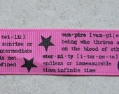 Hot pink Twilight/vampire 7/8 inch grosgrain ribbon Il_170x135