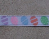 Pastel Easter Eggs on white 3/8" grosgrain ribbon- Il_170x135