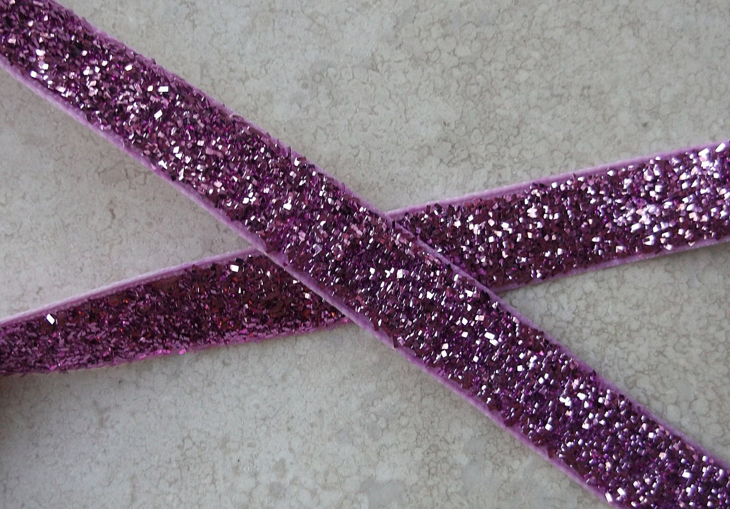 purply pink 3/8" sparkle or glitter grosgrain ribbon- Christmas Il_570xn