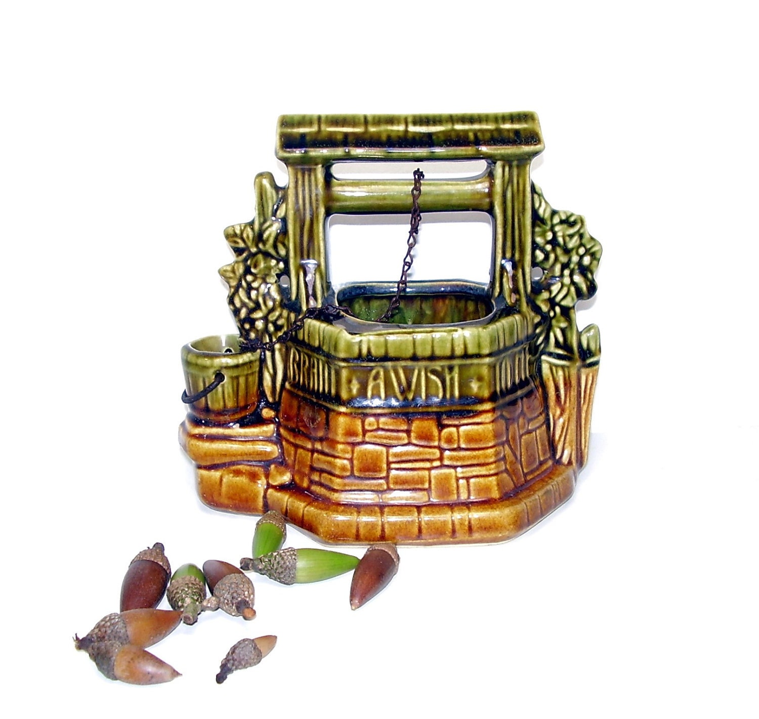 Vintage McCoy Planter Wishing Well  Mid century Garden