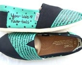 The Hailey - Teal and Black Custom TOMS