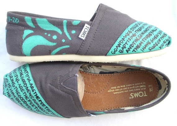 The Ashley - Teal and Ash Gray Custom TOMS