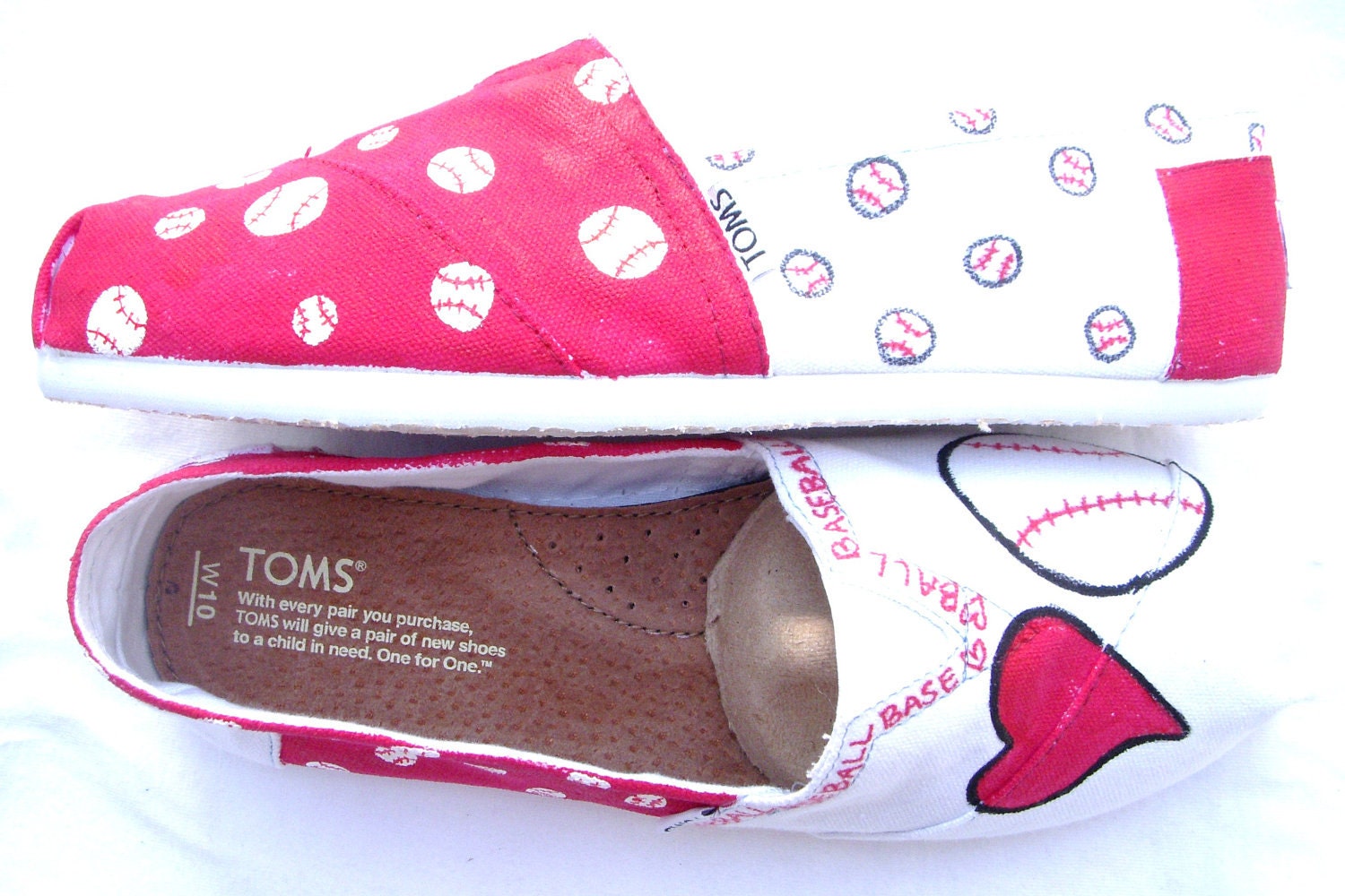 The Baller - Red and White Custom TOMS