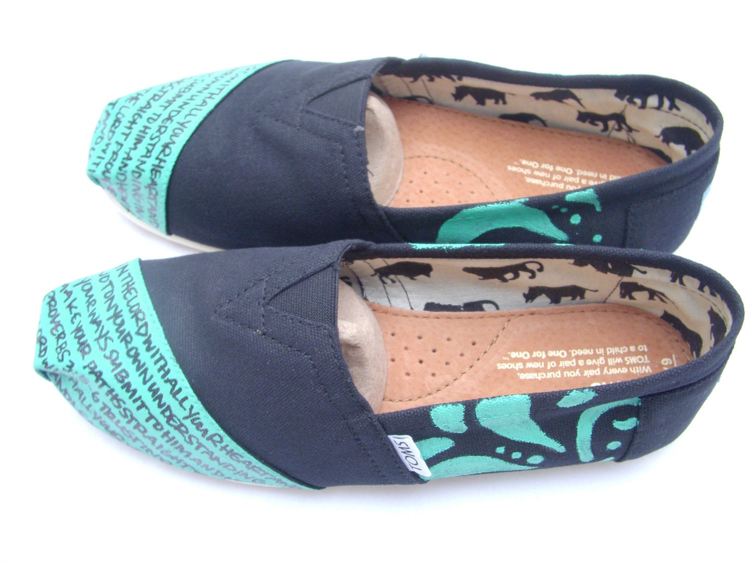 The Betty - Teal and Black Custom TOMS