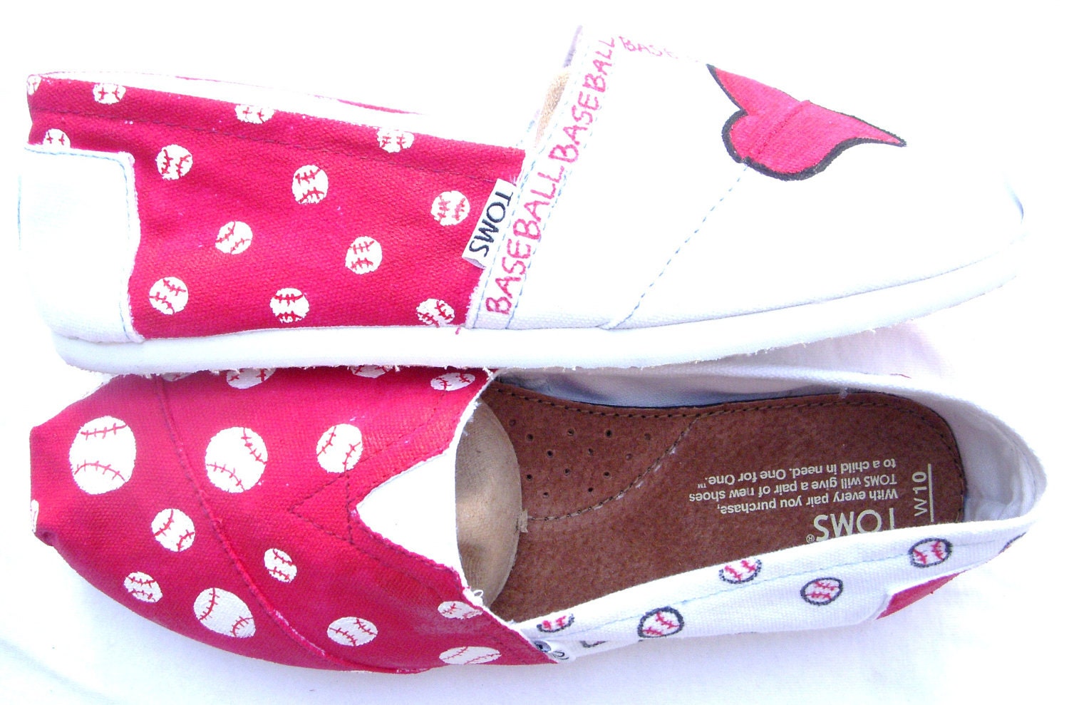 The Baller - Red and White Custom TOMS