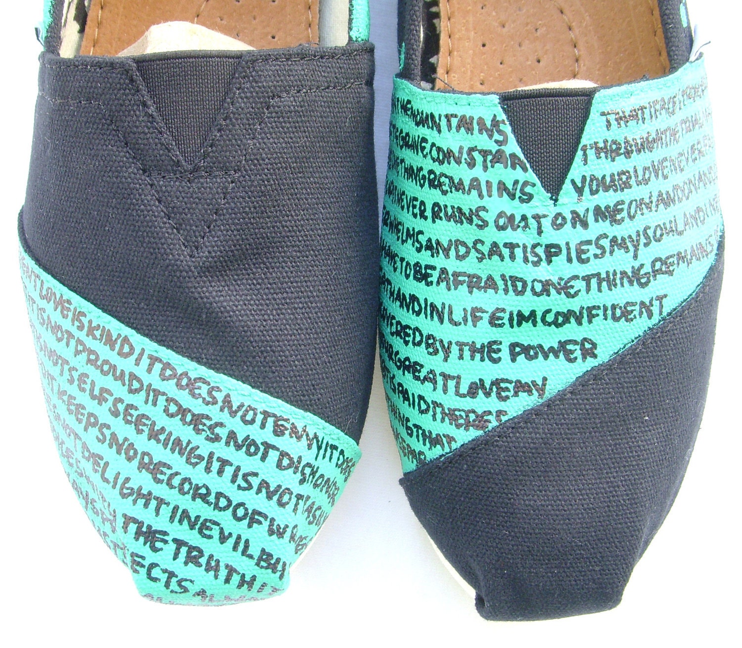 The Hailey - Teal and Black Custom TOMS