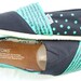 The Hailey - Teal and Black Custom TOMS