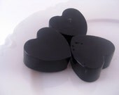 Anti Valentine Gift Set  - VEGAN - Black Hearts Activated Charcoal Pomegranate Soap Set of 3