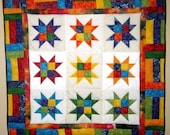 Handcrafted Star Quilt Wall Hanging "A Splash of Color"