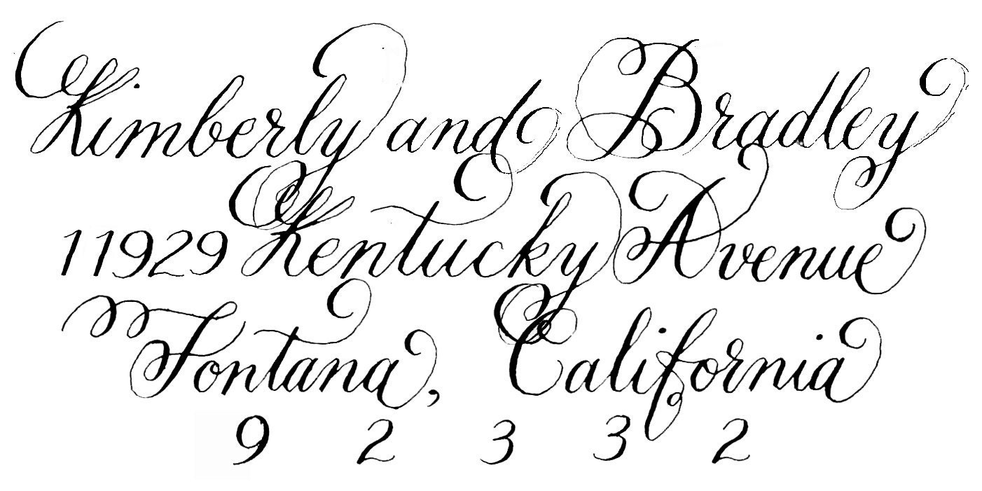 Return Address Rubber Stamp - Hand Calligraphy - 3" x 1.5"