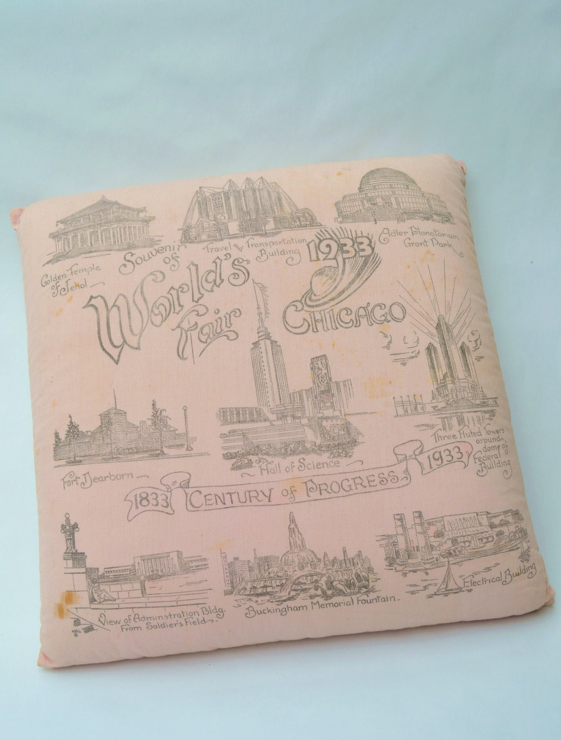 1933 Chicago World's Fair pillow