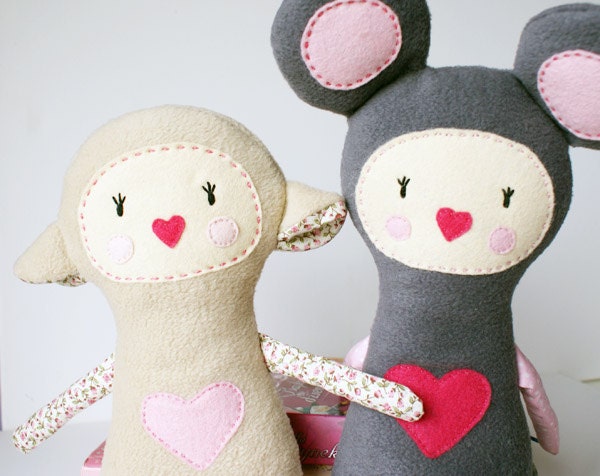 plush Lamb Girl - soft art doll, children toy