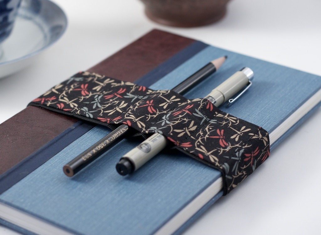 Pencil case upgrade / Journal Bandolier / Dragonfly
