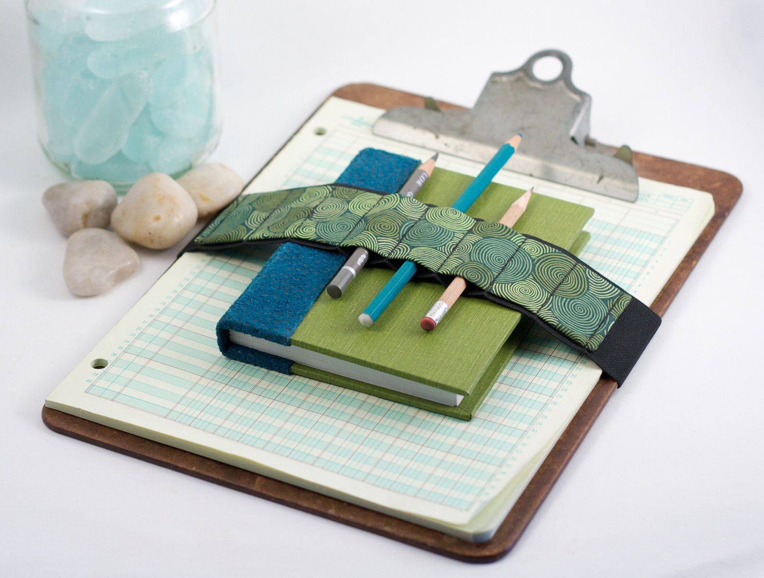 Large Journal Bandolier / Travel light, Draw often / Vertigreen