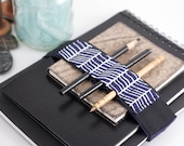 Adjustable Velcro Bandolier / replace your pencil case / cobalt lattice