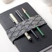 Journal Bandolier / pencil case alternative / Zen Garden Navy