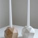 Polyhedron Candlesticks, Mother of Pearl Origami, Set of 2