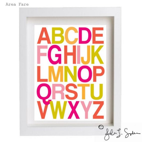 8 X 10 Modern and Simple ABC customize your colors