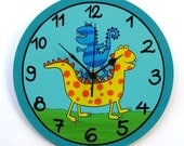 Dino The Dinosaur Wall Clock For Children's Room