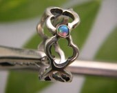 sterling silver opal band ring ,cutout design band ,opal jewelry,handmade jewelry