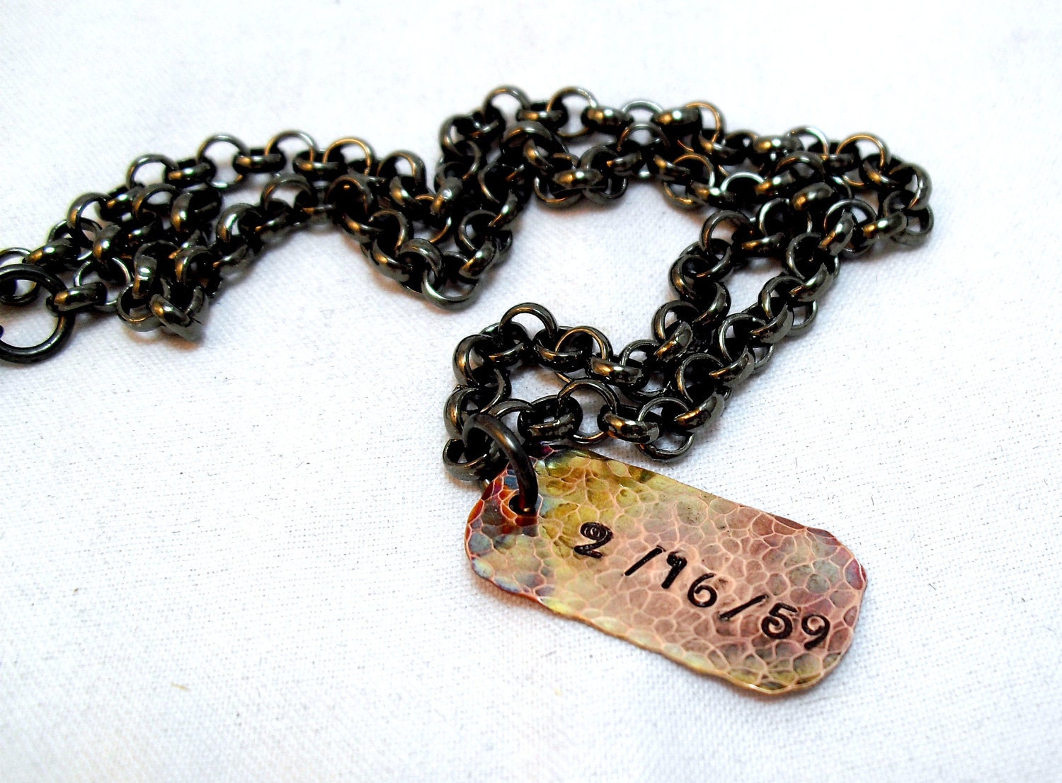 Fathers Day Gift - Hand stamped Dog tag - Personalizd necklace - Gift for him - Rustic necklace