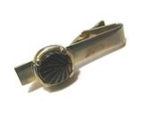 Black and Gold Tone Vintage Tie Clip