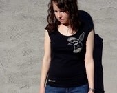 Magpies Two for Joy - Womens T Shirt - ladies scoop neck spring fashion graphic woodland tshirt on american apparel - size S, M, L, XL