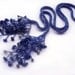 SUMMER SALE Blue denim beads crochet rope necklace lariat  belt with sodalite beads- beaded jewelry- blue jewelry- beadwork