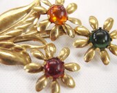 Huge Vintage Floral Brooch