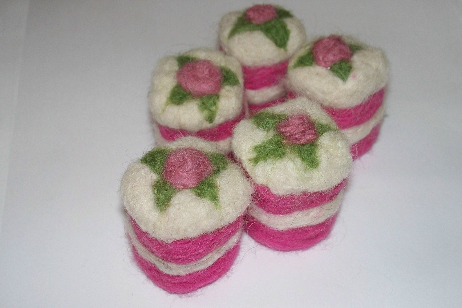 Needle Felted  Royal  Tea Cakes      Fit for a queen  fake cakes