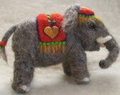 Circus Elephant  Gray wool needle felted