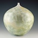 Round Crystalline Vase with Narrow Opening