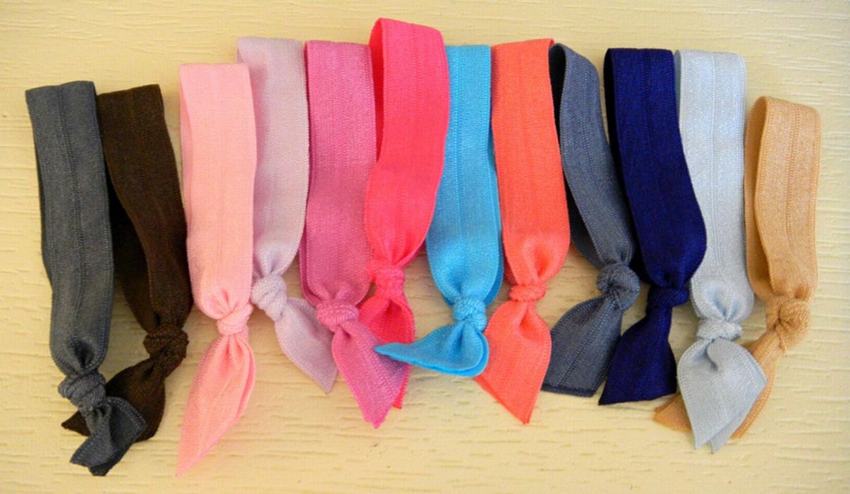 Anthropologie Inspired Knotted Elastic Hair Ties, Set of Twelve