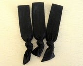 Anthropologie Inspired Knotted Elastic Hair Ties, Black, Set of Three