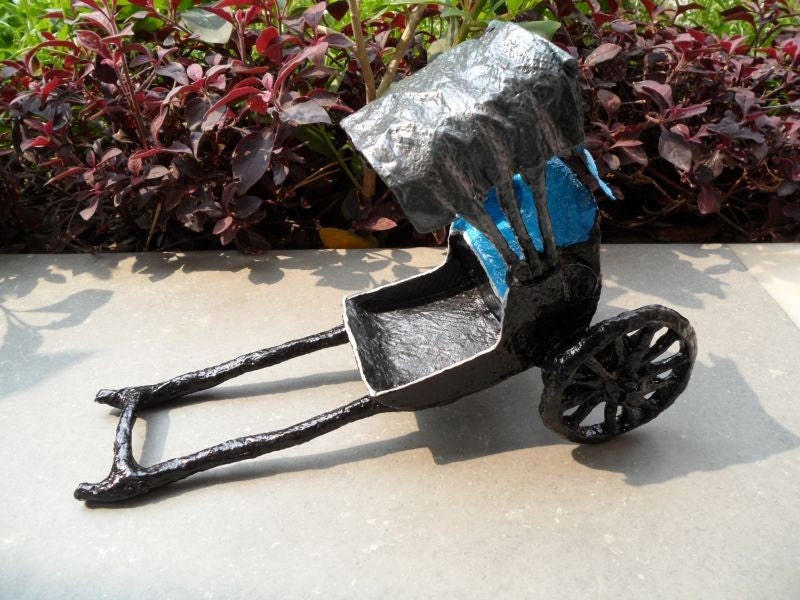 Hand Pulled Rickshaw Paper Sculpture