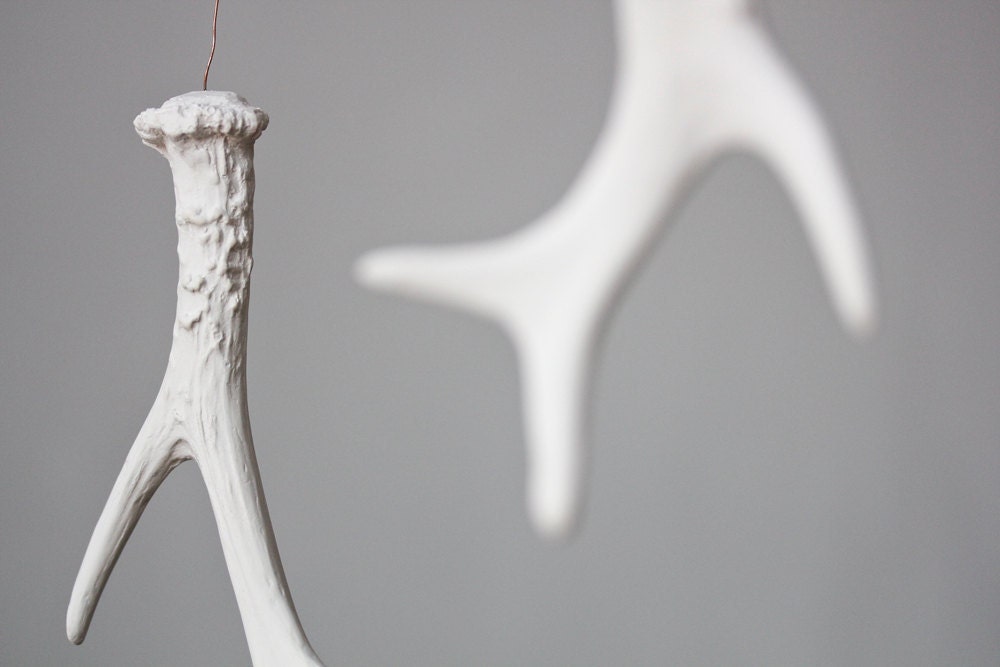 last one available - Clay Antler Mobile inspired by the Black Forest - By Laurie Poast
