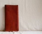 Hand Stitched Brown Leather Long Wallet (Soft Leather)