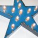 Blue Star Vintage Industrial Metal Sign with Lights