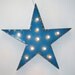 Blue Star Vintage Industrial Metal Sign with Lights
