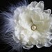 White Silk, Lace and Feather Bridal Hair Flower