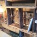 Rustic Wall Shelf Display Organizer with electric light. Made from Upcycled Wooden Pallets