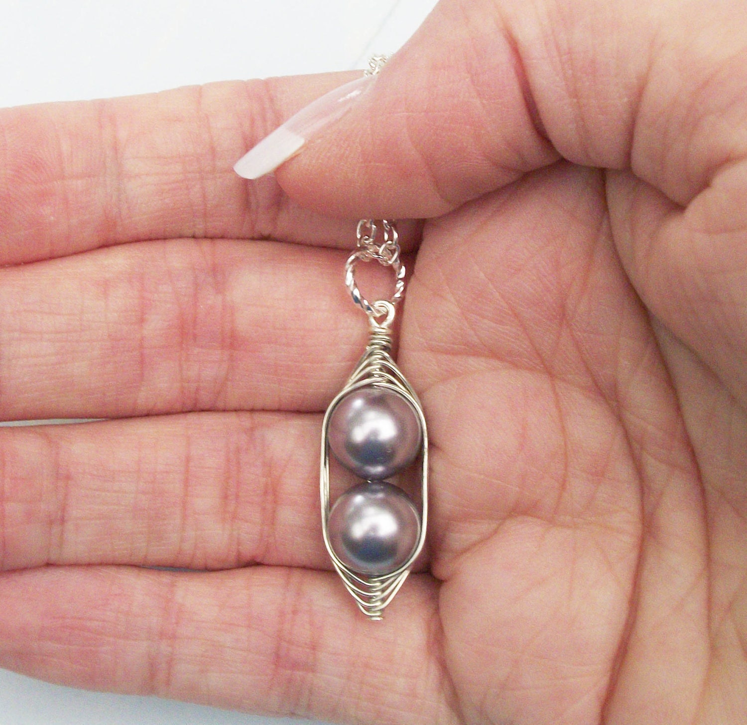 Like 2 Peas In A Pod Necklaces - SET OF 2 - 2 or 3 Pearls Choose Your Color Swarovski Pearls